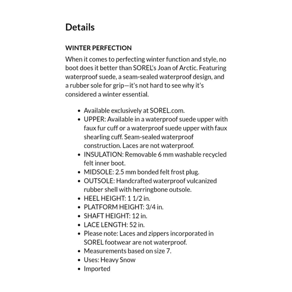 Sorel Gray Joan of Artic Winter Boot Size 9 Faux Fur Lined Style 1540-041 - Picture 14 of 14